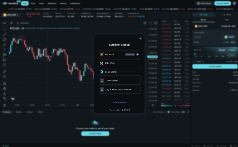 HertzFlow Connect Wallet 介面